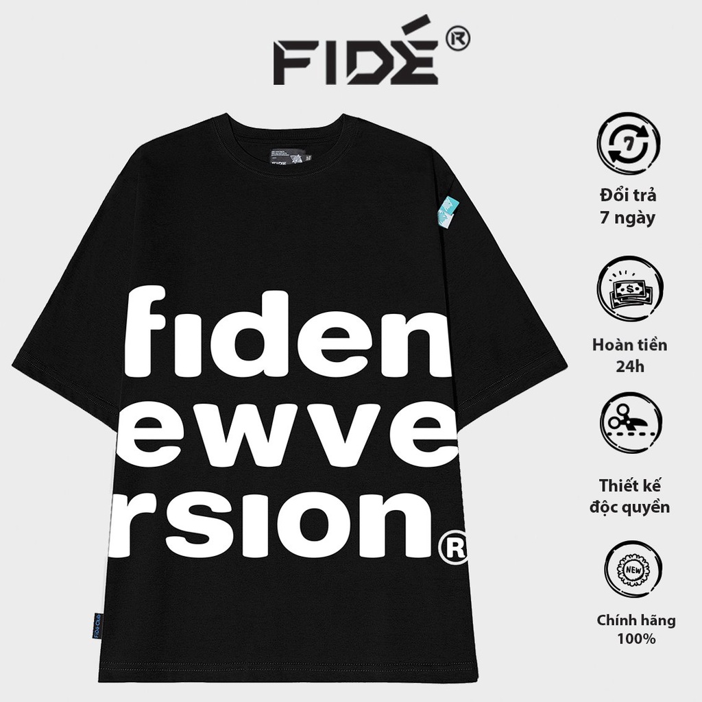 Áo thun tay lỡ FIDE phông unisex nam nữ Signature Cotton oversize form rộng ulzzang NEW VERSION