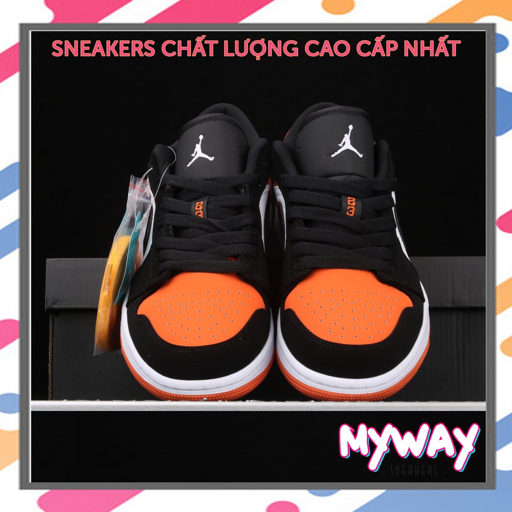 (FREESHIP+QUÀ+HỘP) Giày thể thao AIR JORDAN 1 LOW Shattered Backboard màu cam trắng đen