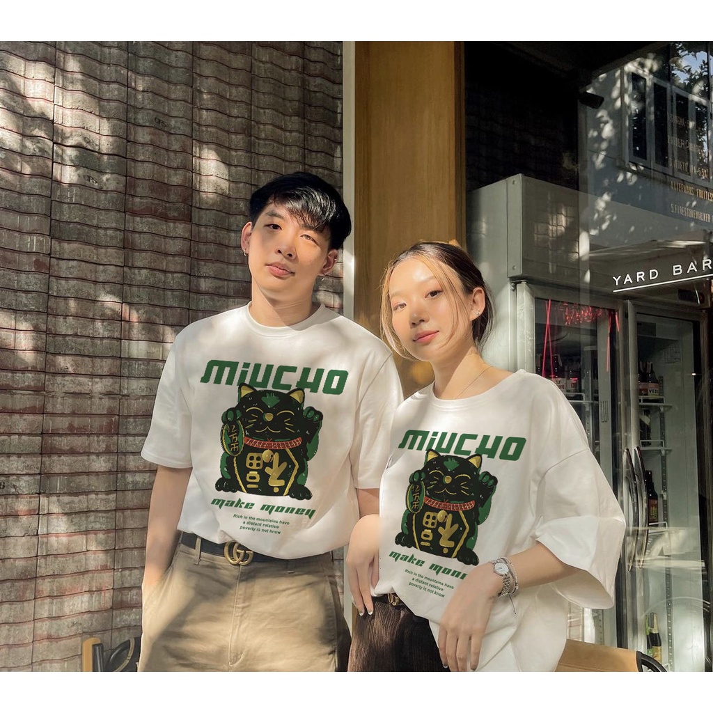 Áo thun nữ form rộng đẹp tay lỡ kiểu hàn quốc, áo phông nữ form rộng unisex vải cotton AT205 Miucho in hoạt tiết