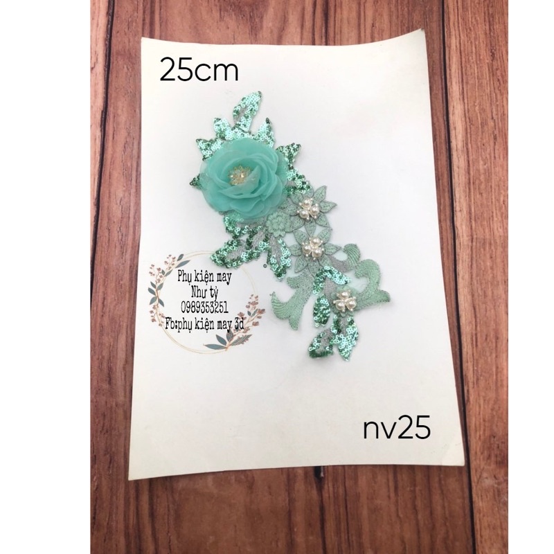 tấm hoa ren kim sa 25cm
