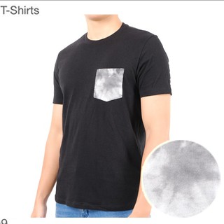 ÁO THUN NAM GAP CỔ TRÒN - ĐEN HỌA TIẾT TÚI