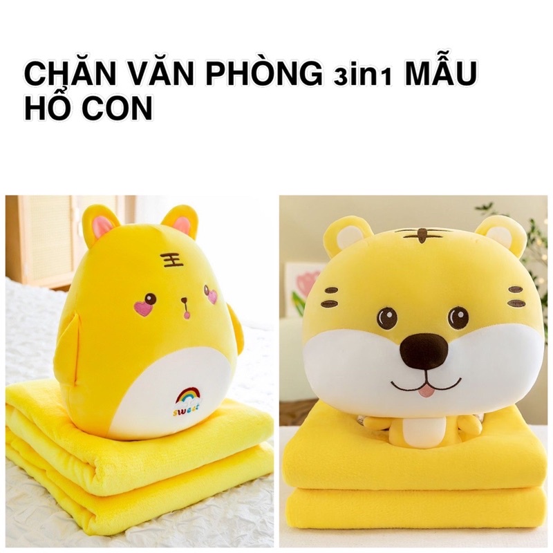 Sét Gấu Bông Có Mền 3in1 Hổ Con