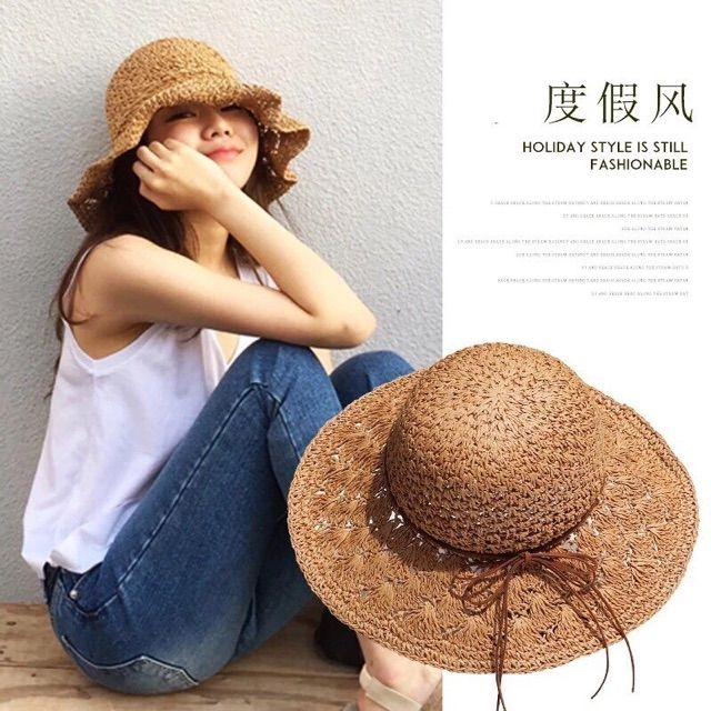 Mũ Cói Đi Biển Hàng Quảng Châu, Nón Cói Đi Biển Vành Rộng
