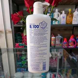 Sữa tắm trắng da E100 hoa hồng 1100ml