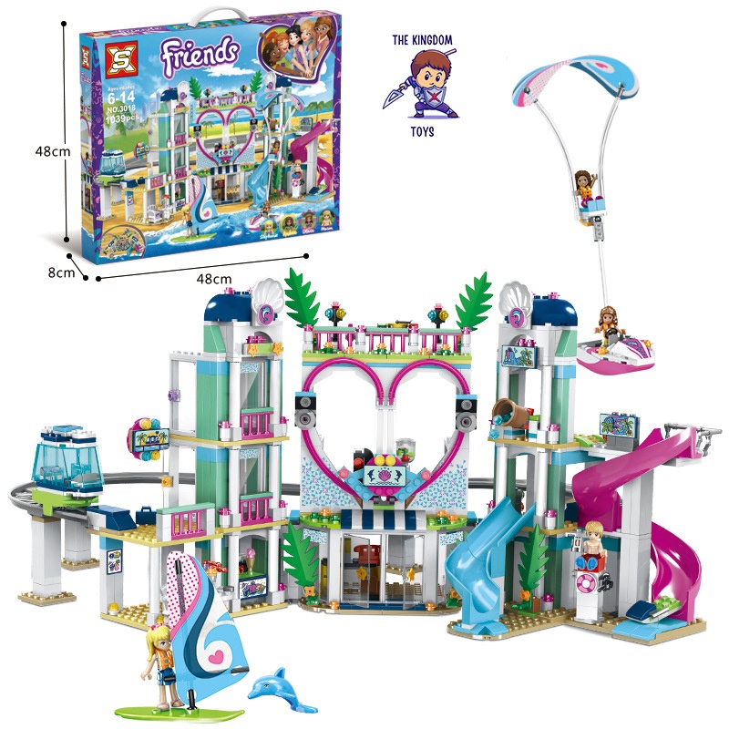 Đồ Chơi Lắp Ráp Mô Hình Công Viên Nước Trái Tim Stephanie Andrea Olivia Mason Đồ Chơi Bé Gái 3018