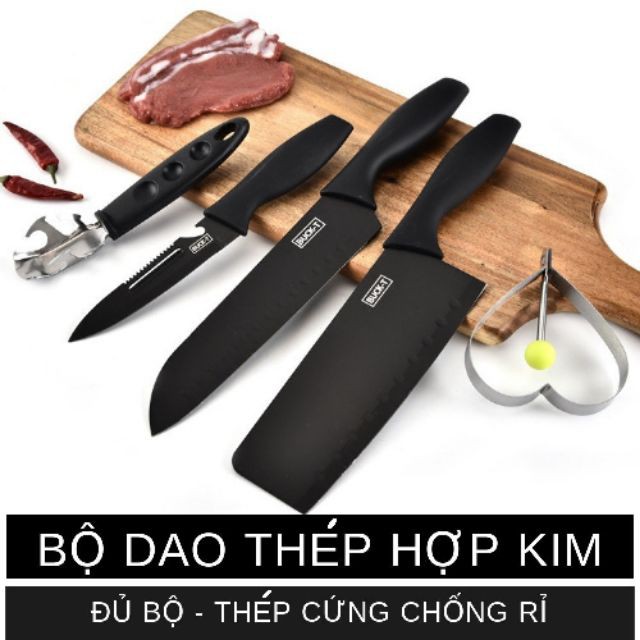 Bộ Dao 4 Món Thép Hợp Kim Chống Rỉ , Tiện Lợi