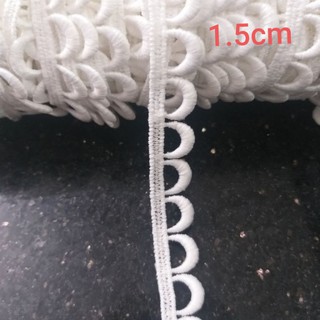 Ren chỉ cotton , màu trắng gạo,size 1.5cm.(5 mét /20k)