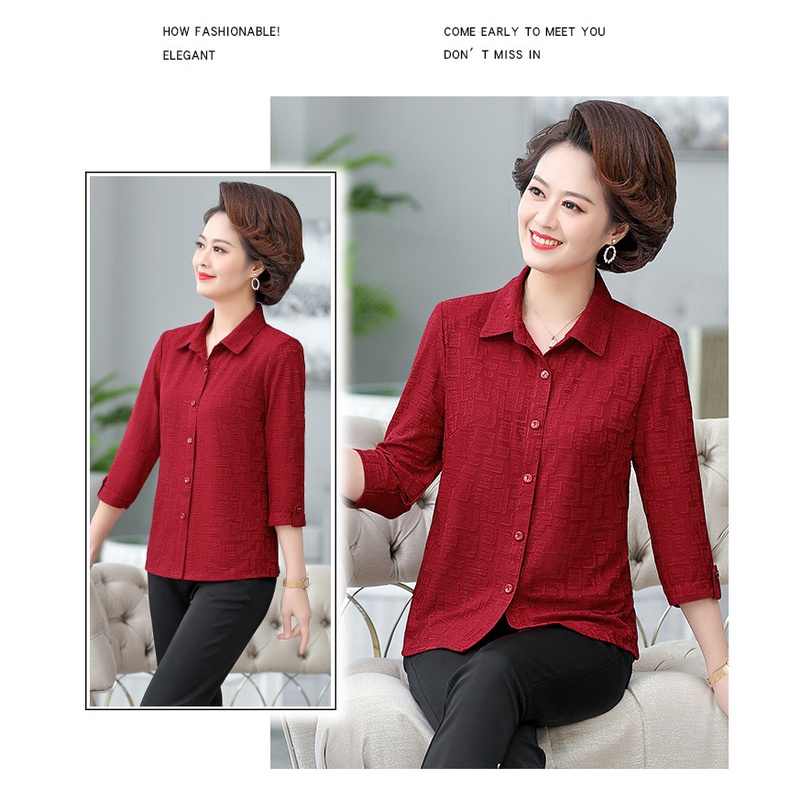 ÁO SƠ MI TRUNG NIÊN NGƯỜI GIÀ CAO CẤP CHO MẸ, CHO BÀ ô vuông hàng hiệu