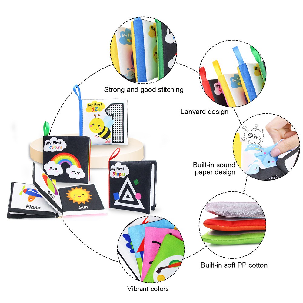 Sách vải mềm hoạ tiết in đáng yêu giúp tăng cường trí não cho bé