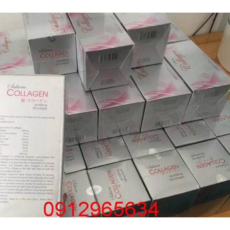 Viên uống Collagen Sakura nhập khẩu từ Nhật Bản bổ sung dinh dưỡng cho phụ nữ đẹp da đẹp dáng khoẻ mạnh trắng da 120v