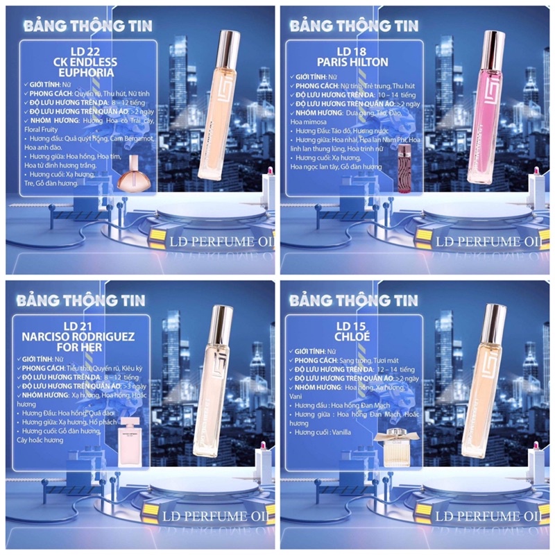 Nước Hoa LD Perfume Oil Nam  Nữ -  chính hãng 1000% Nhận kiểm Tra