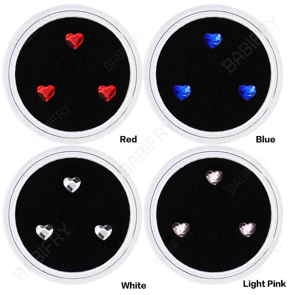 Bộ 3 Đá Trang Sức Nha Khoa Hình Trái Tim Đính Đá