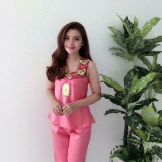 Đồ bộ phi lụa lửng phối ren freesize dưới 60kg