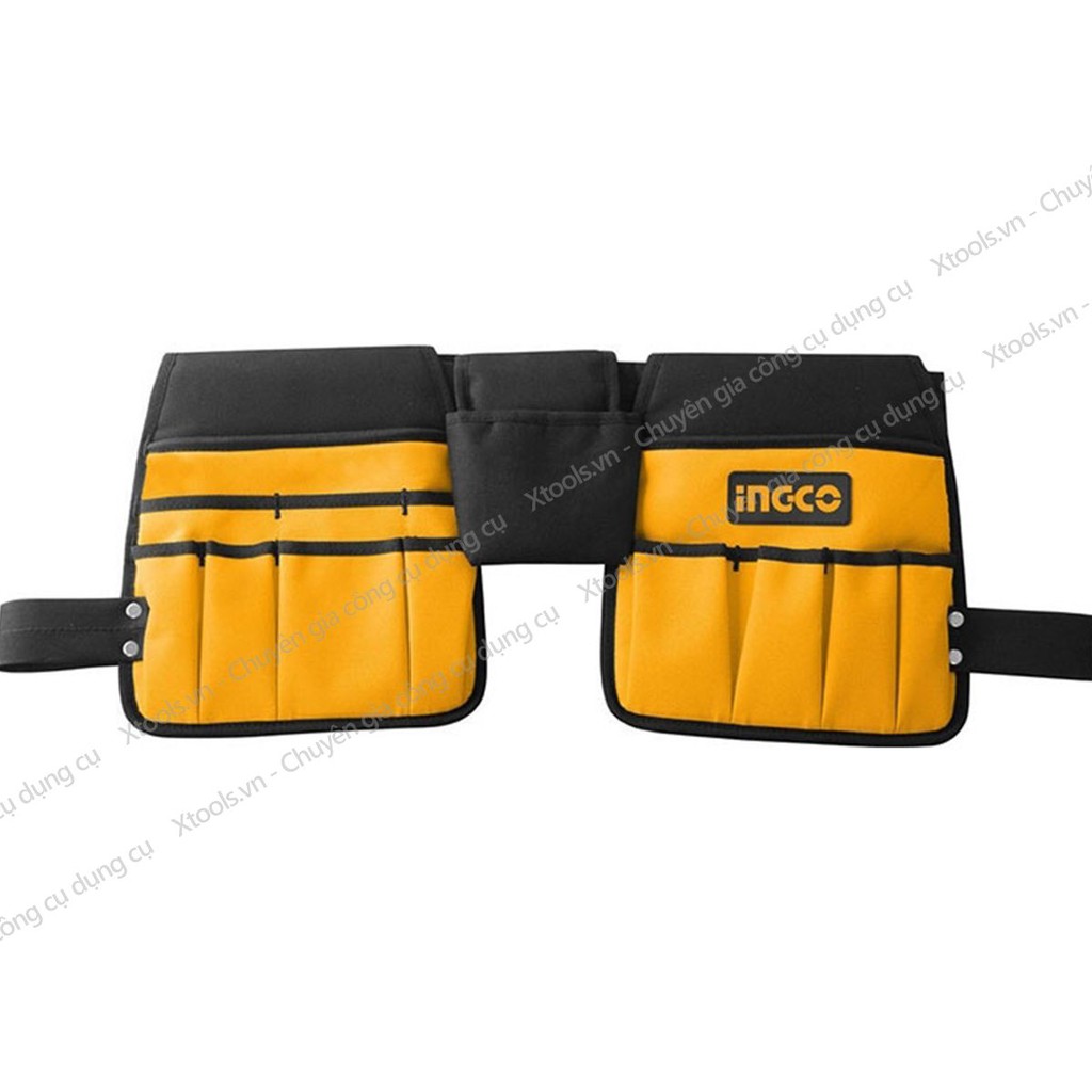 Túi đựng đồ nghề đeo hông INGCO HTBP02031 26x23cm, giỏ đựng dụng cụ phụ kiện polyester 600D có khoá cài siêu bền chắc