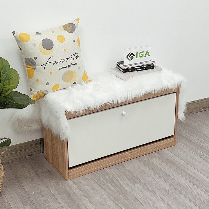 Tủ giày mini cánh lật 3 tầng kết hợp ghế ngồi tiện lợi tiết kiệm diện tích - GP102B