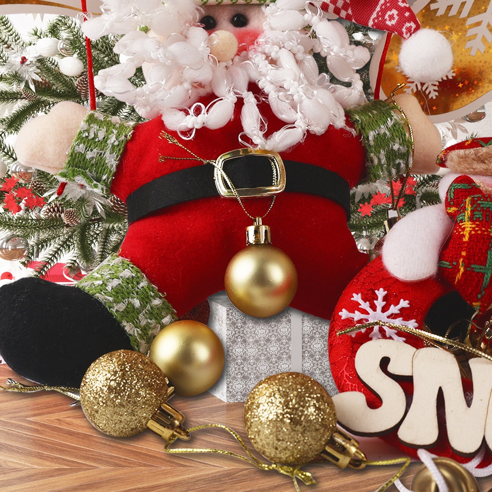 Set 24 Trái Châu Nhiều Màu Sắc Trang Trí Cây Thông Noel