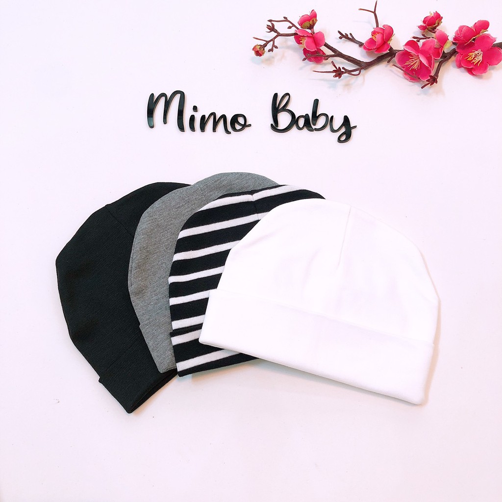 Mũ cotton dệt kim trùm đầu cho bé (3m-2y)