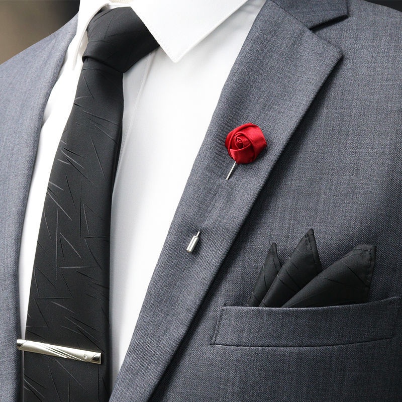 Bộ Cà Vạt + Khăn Tay + Nơ Phong Cách Hàn Quốc Lịch Lãm Cho Chú Rể