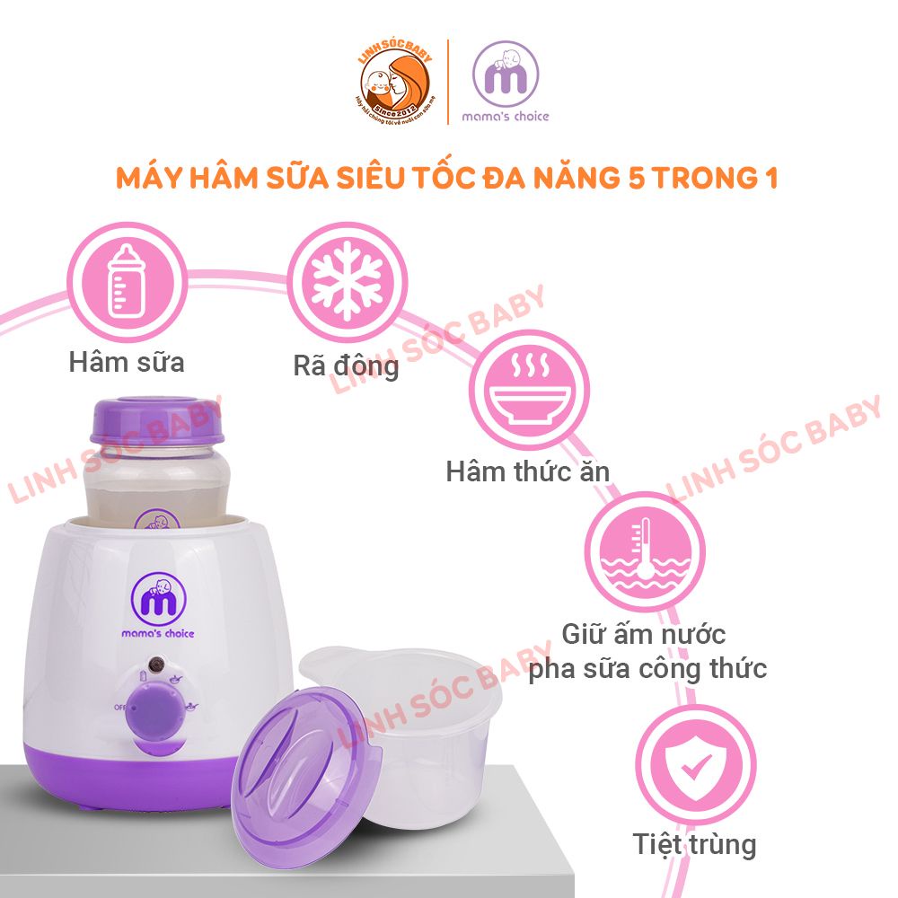 Máy hâm sữa đa năng Mama's Choice | Hâm sữa siêu tốc và nhỏ gọn cho mẹ hay di chuyển | BH chính hãng 12 tháng 1 đổi 1