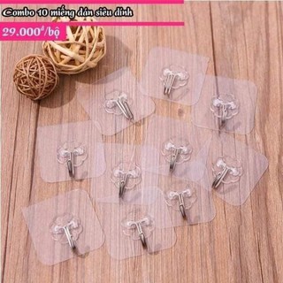 Móc dính tường - Combo 10 móc dính siêu chắc
