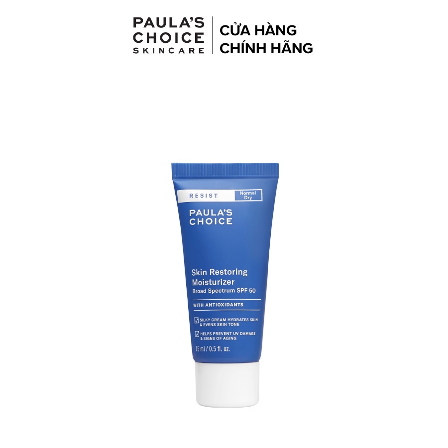 Kem chống nắng chống lão hóa Paula’s Choice Resist Skin Restoring Moisturizer with SPF 50- 15ml 7977