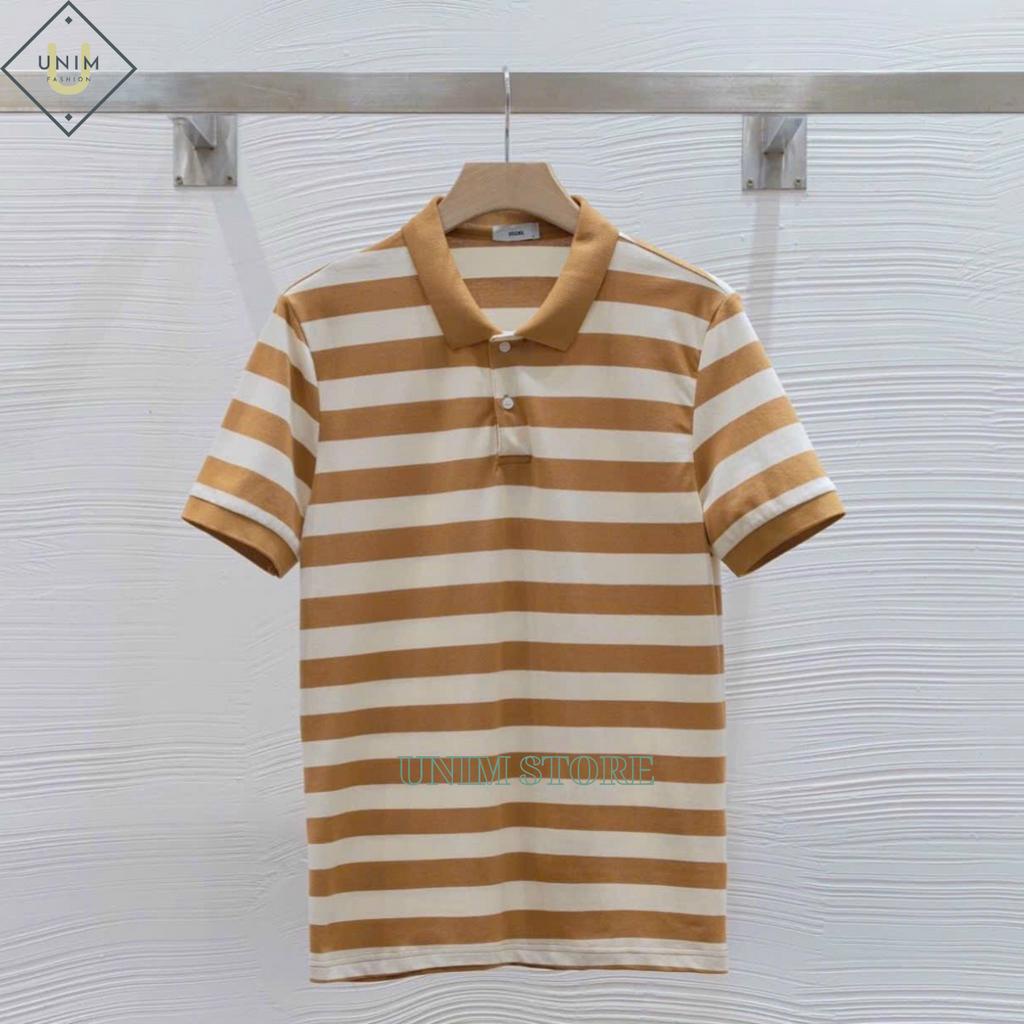Áo Polo Nam Local Brand Unim Store Vải Cá Sấu CVC Thông Hơi Thoáng Khi Họa Tiết Kẻ Ngang Lạ Mắt - P01