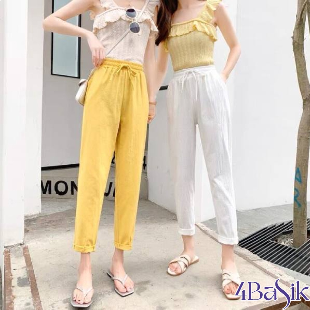 [Bigsize M-3XL Quần baggy nữ size lớn vải cực đẹp mát mềm - chất đũi 4BASIC