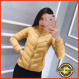 (Ảnh shop chụp) Áo phao ngắn Thu Đông xuất dư Hàn Quốc kèm mũ lông vũ siêu ấm
