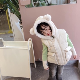 Áo ghile gấu lông cừu bé trai bé gái