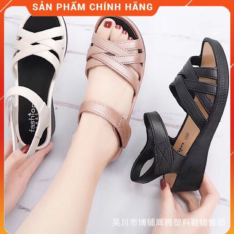 Sandal nữ quai chéo đế cao su đúc đi siêu bền, êm chân, thoải mái