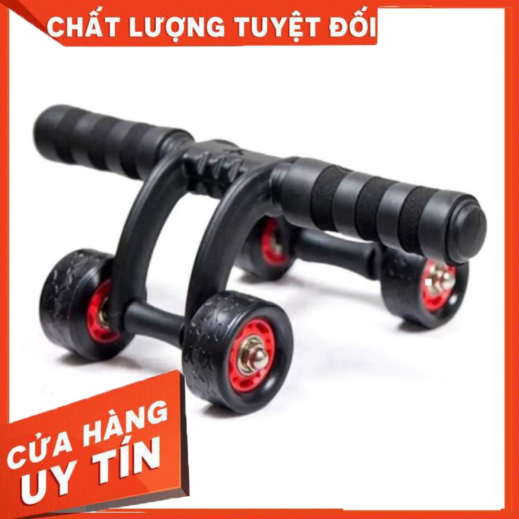 [ Hàng Chính Hãng ] Con Lăn tập bụng 4 bánh cao cấp + TẶNG 1 tấm xốp kê chân