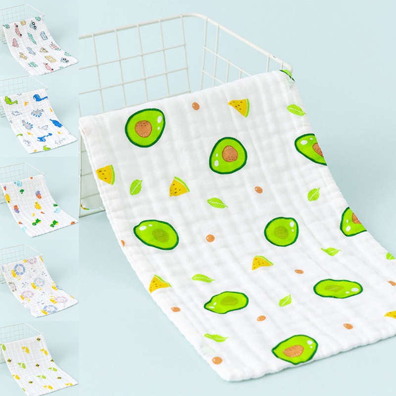 Yếm Ăn 6 Lớp Chất Liệu Cotton In Họa Tiết Hoạt Hình Dễ Thương Cho Bé