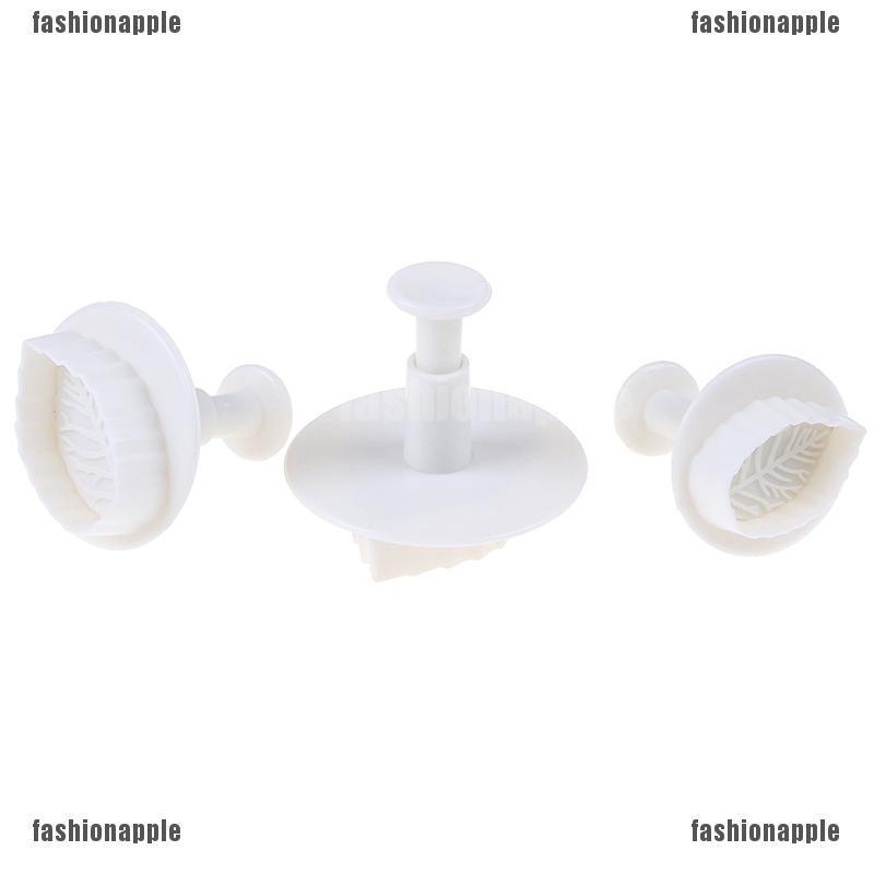 Set 3 Khuôn Cắt Kẹo Mềm Trang Trí Bánh Tạo Hình Chiếc Lá