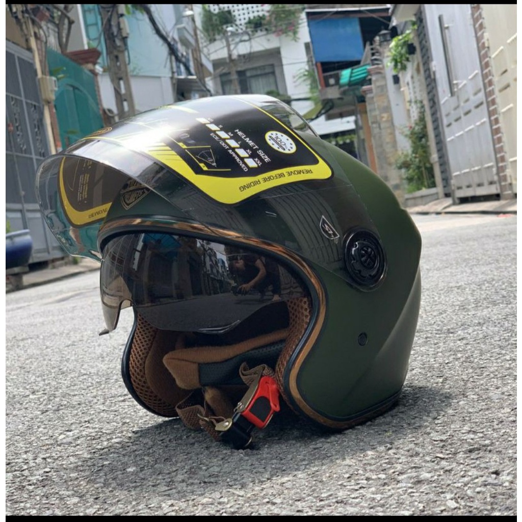 Mũ Bảo Hiểm 3/4 Đầu Napoli N125 Hai Kính Đi Được Cả Ngày và Đêm