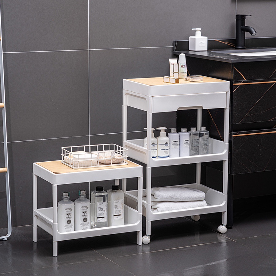 Kệ 3Tầng/4Tầng Đa Năng Có Bánh Xe Đẩy - Tặng Kèm x1 Ngăn Kéo