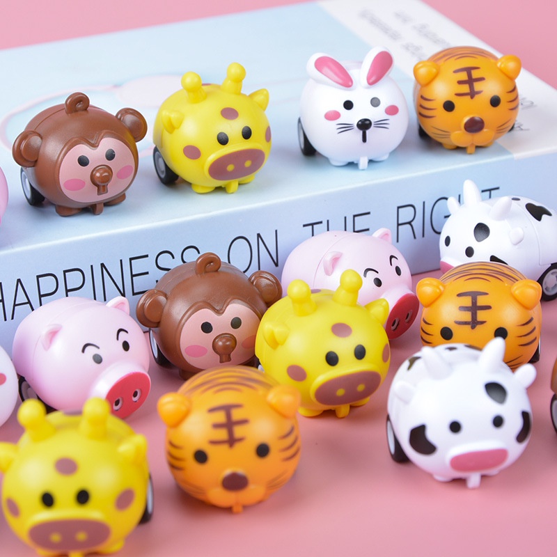 Đồ chơi xe kéo lùi HYG Toys hình thú vật hoạt hình đáng yêu cho bé