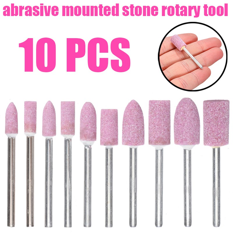 Set 10 đá mài với cán cầm 1/8" chất lượng cao