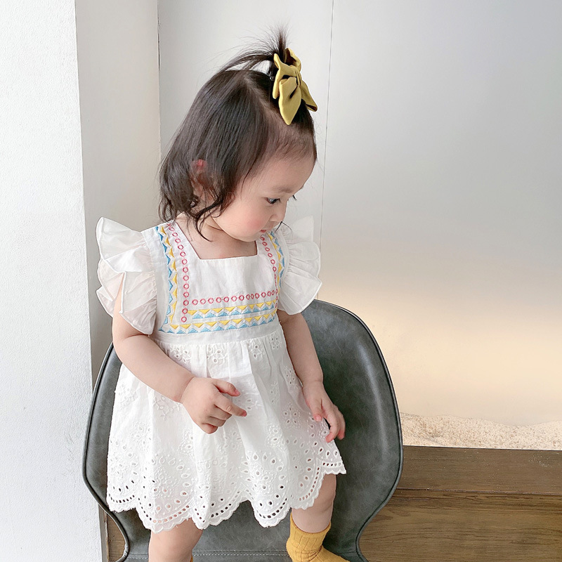 Jumpsuit tay ngắn màu sắc cầu vồng cho trẻ sơ sinh