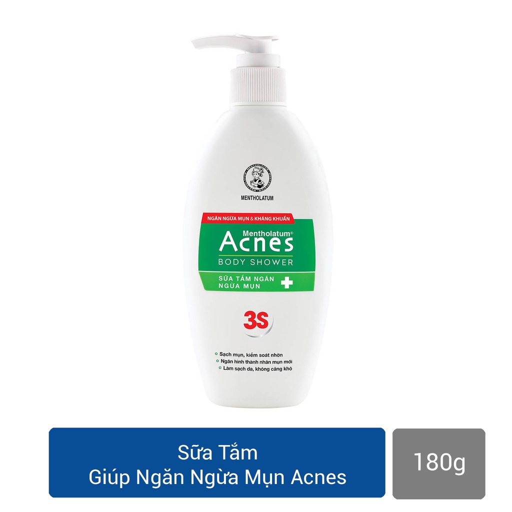 Sữa Tắm Acnes Kiểm Soát Nhờn, Ngăn Ngừa &amp; Giảm Mụn 180g Body Shower