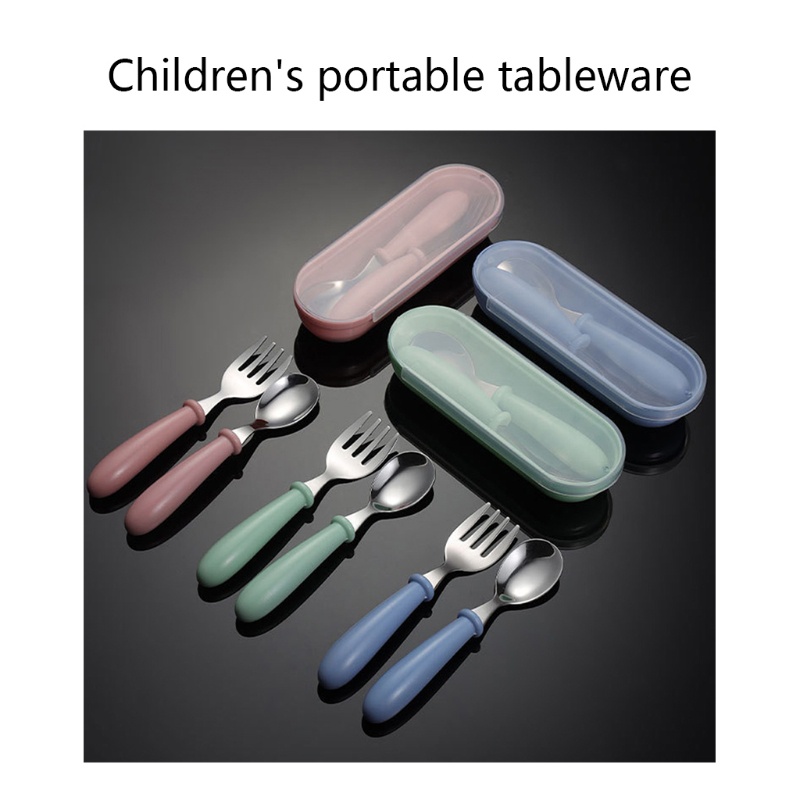 Bộ 6 Dụng Cụ Ăn Bằng Thép Không Gỉ An Toàn Cho Bé Ốp