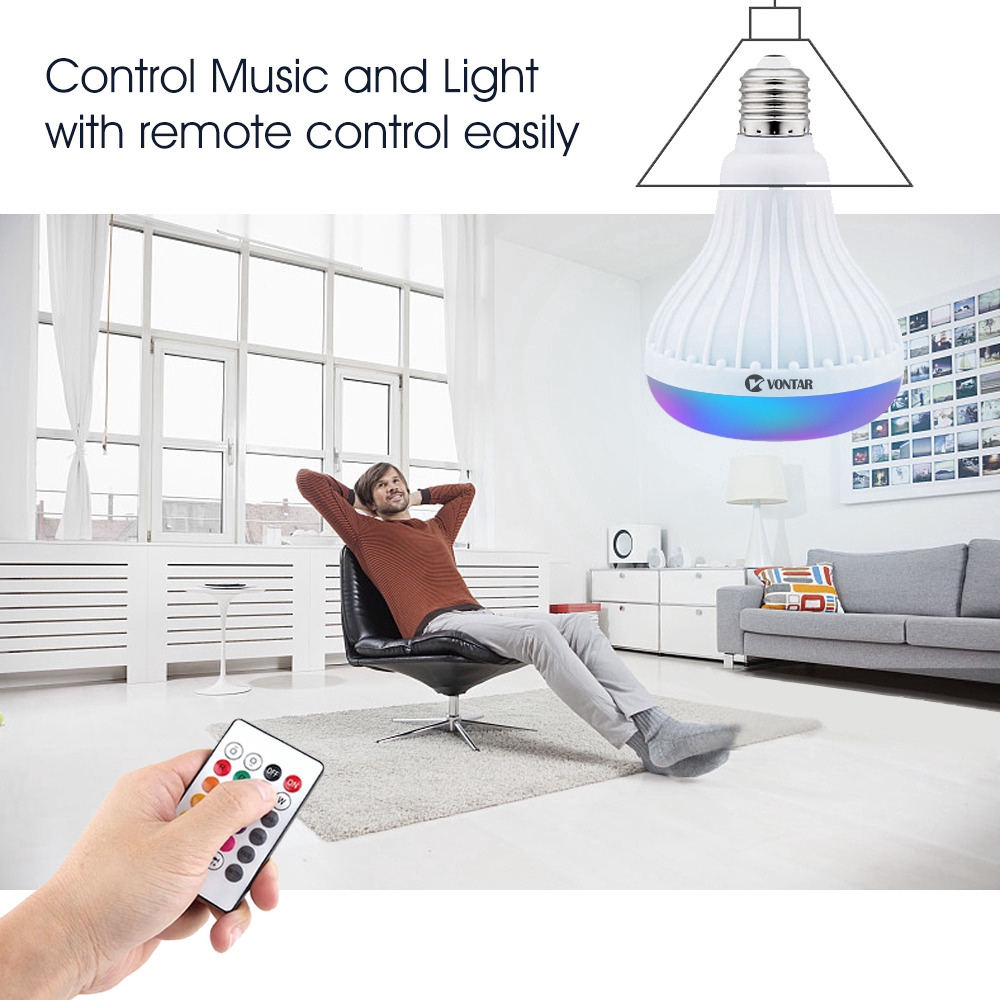 Đèn LED có loa Bluetooth không dây 110V 220V có điều khiển từ xa sử dụng tiện lợi