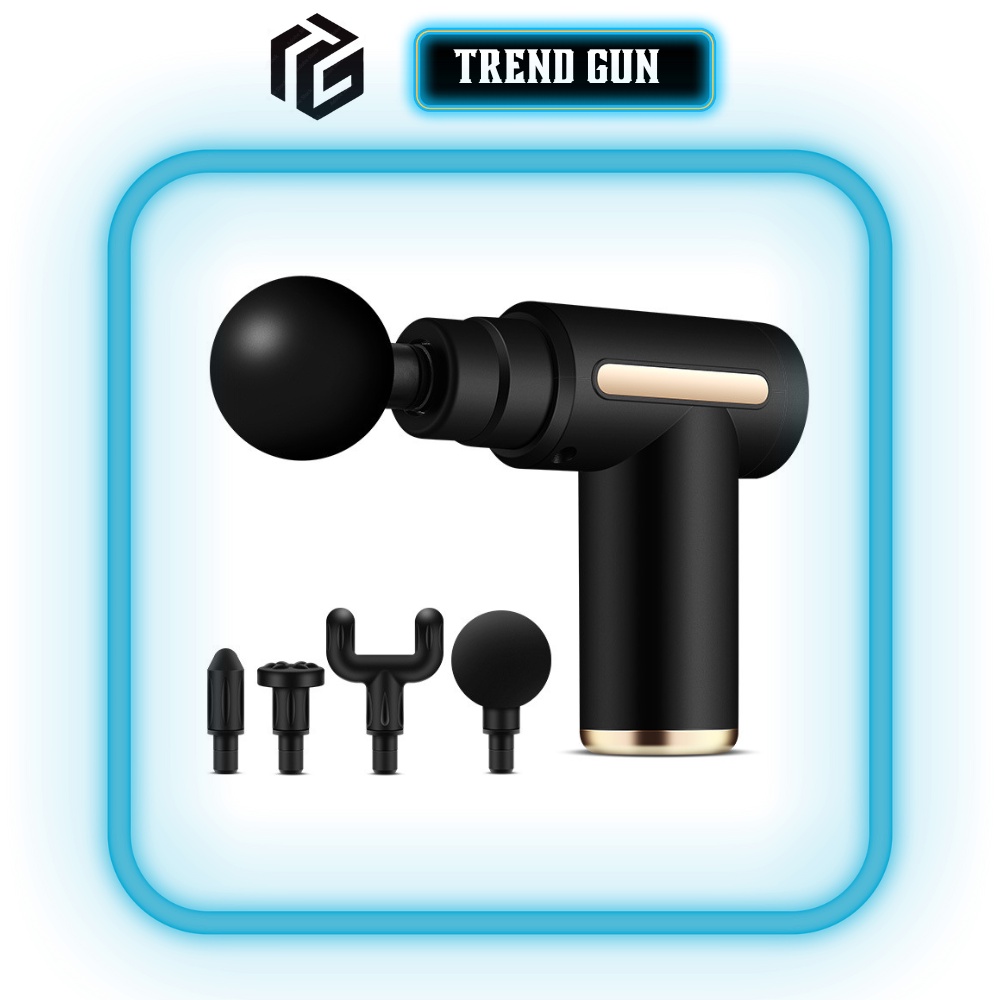 Máy massage cầm tay mini đấm lưng mát xa trị liệu cổ vai gáy 4 đầu 6 chế độ Trend Gun