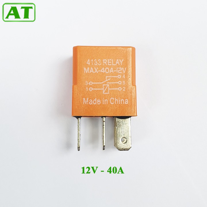 Rơ Le Điều Hòa Ô Tô 5 Chân Màu Cam 12V hoặc 24V 40A