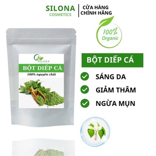 Bột Diếp Cá Sấy lạnh nguyên chất 100% Organic, Mặt nạ diếp cá giảm mụn, trắng da, mờ thâm sạm handmade Silona