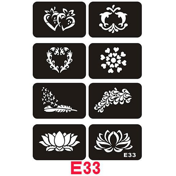 KHUÔN VẼ HENNA DECAL DÁN MÃ E33