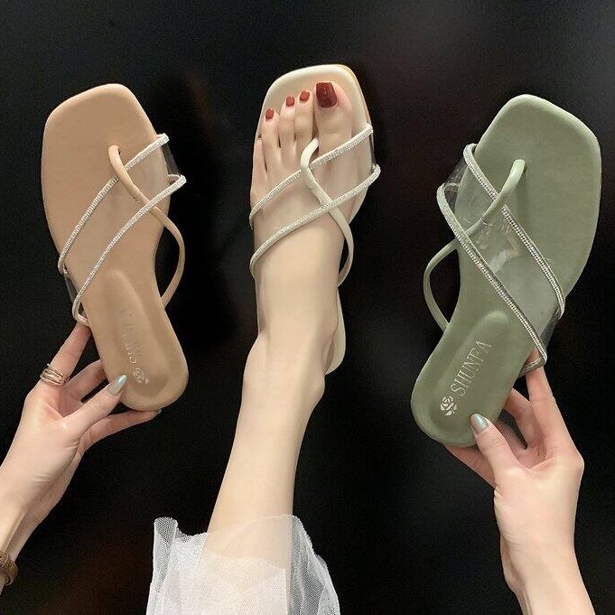 Giày Sandal Đi Biển Đế Bằng Phong Cách La Mã Thời Trang Mùa Hè Cho Nữ ISS962