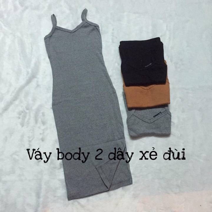 Đầm hai dây đầm body 2 dây xẻ đùi đầm 2 dây cổ tim | BigBuy360 - bigbuy360.vn