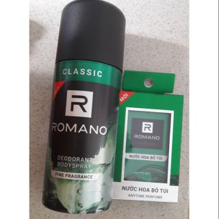 Combo Romano gồm Xịt khử mùi 150ml và nước hoa 18ml classic