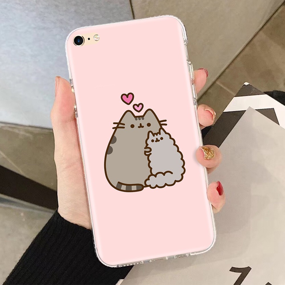 Ốp điện thoại mềm trong suốt hình mèo Pusheen cho iPhone 12 Mini 11 Pro XS Max X XR 231GT