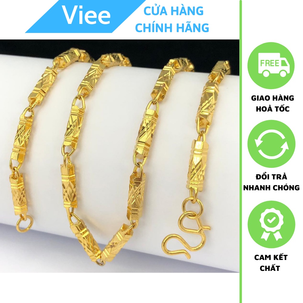 Dây Chuyền Nam Đốt Trúc Mặt Thẻ Rồng Mạ Vàng 24K HÀN QUỐC